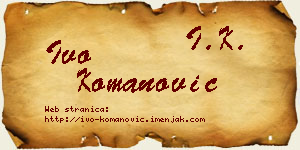 Ivo Komanović vizit kartica